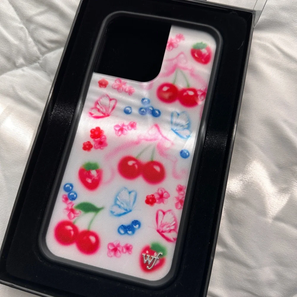 Wildflowers Cherry & Butterfly iPhone 14 Pro Max Case - Pink, Blue, Green, Red